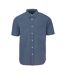 Chemise Manches Courtes Homme Bleu Marine Blanc Fabric-1