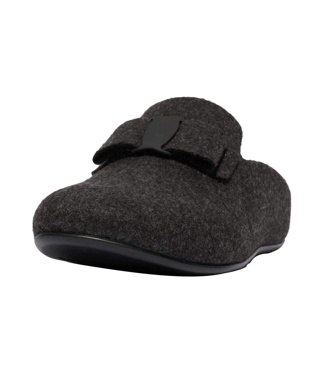 Womens/ladies Chrissie Ii Haus E01 Bow Felt Slippers Black Fit Flop-4