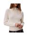 Pull beige femme calvin klein jeans woven label-1