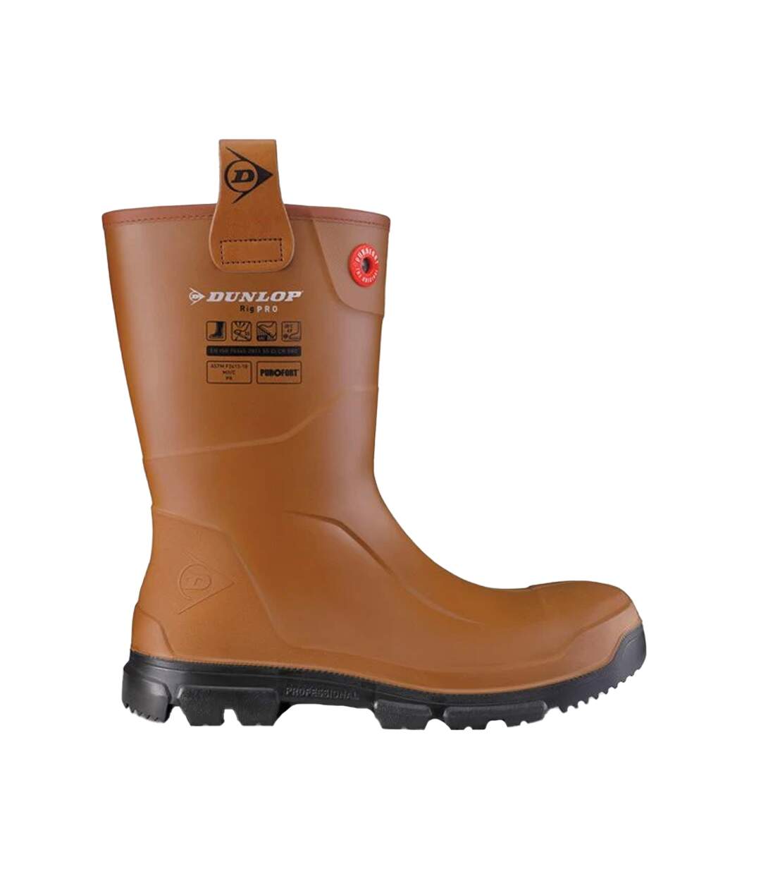 Unisex adult purofort rigpro safety wellington boots brown/black Dunlop-3