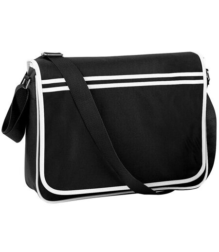 Sac Messager Rétro 12 Litres Taille Unique Noir Blanc Bagbase