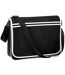 Sac Messager Rétro 12 Litres Taille Unique Noir Blanc Bagbase-2