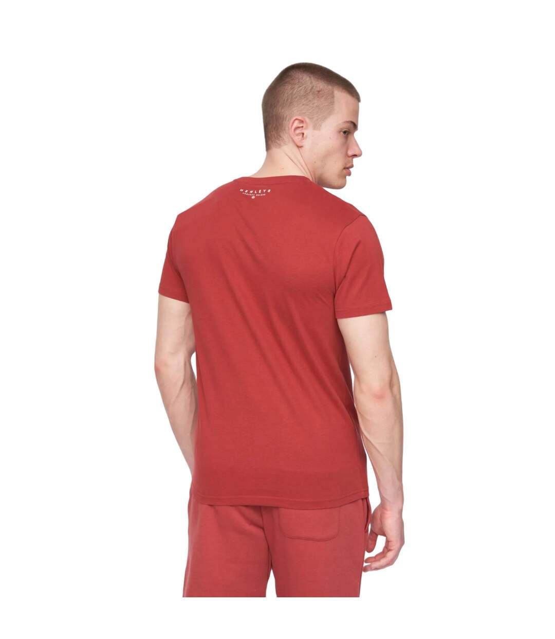 T-shirt classhen homme rouge foncé Henleys-2