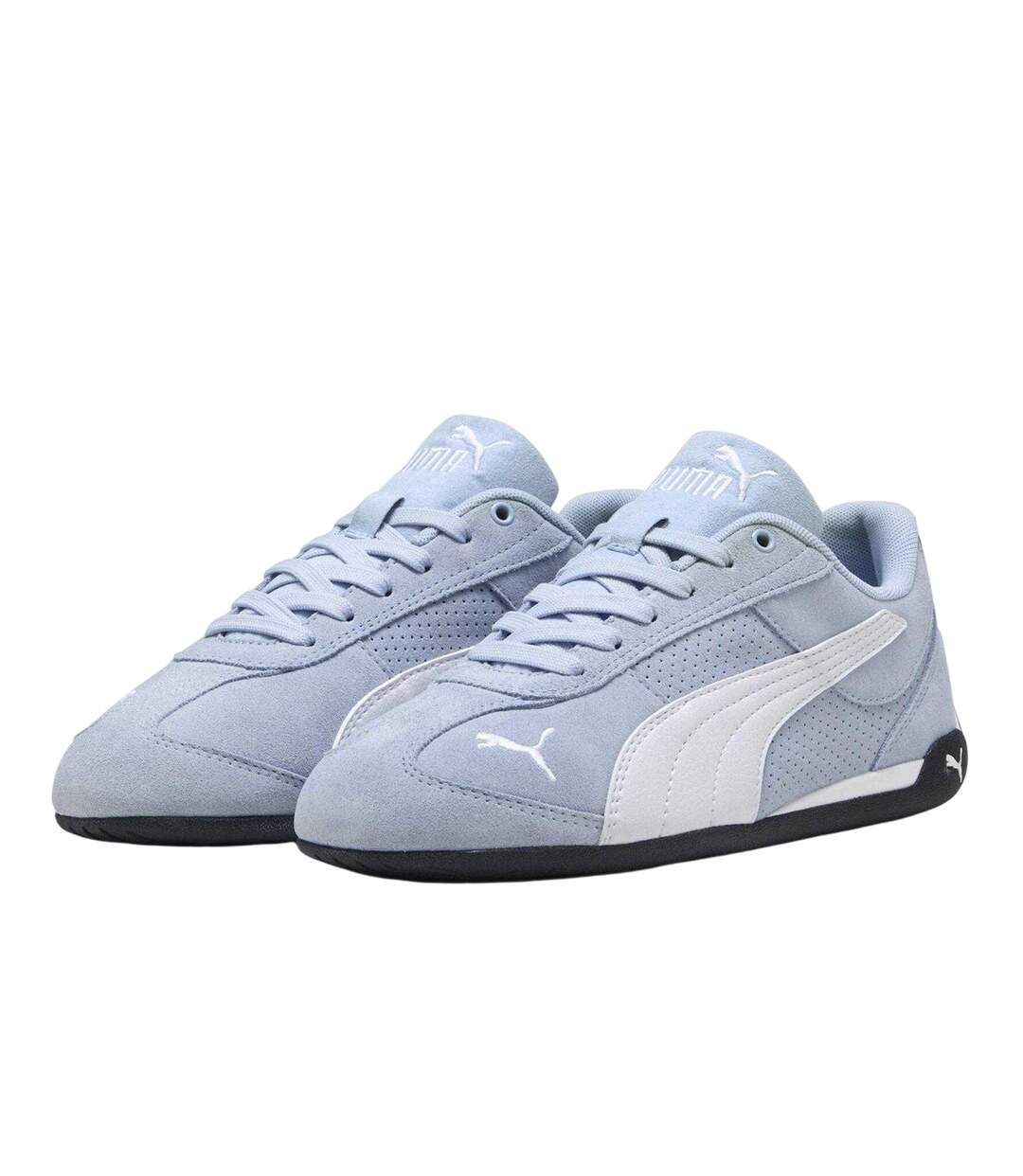 Womens/ladies Replicatch Suede Trainers Blue White Puma-1