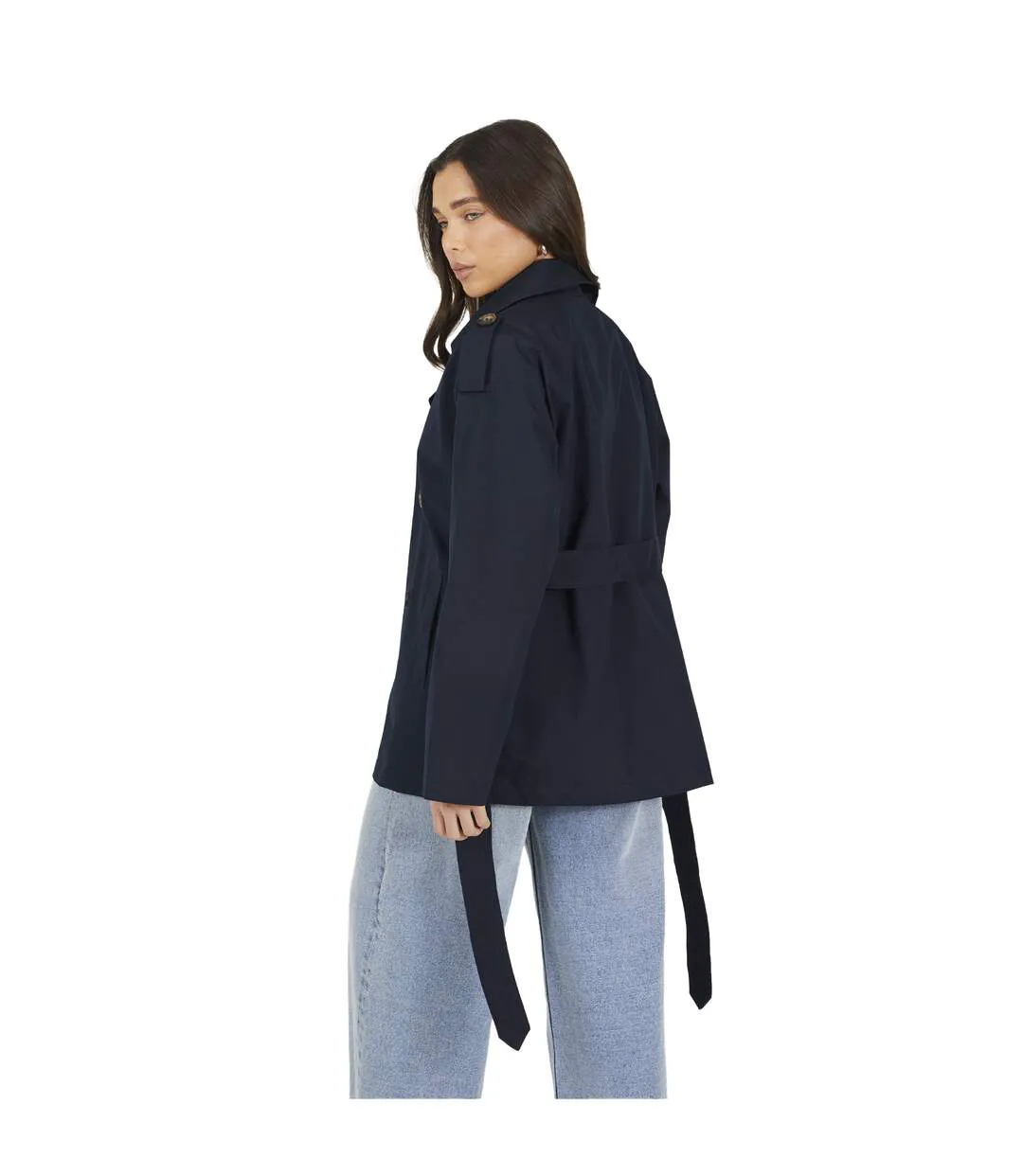 Imperméable Motif/style Classique Pollie Femme Bleu Marine Brave Soul-3