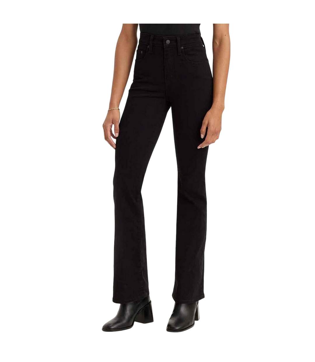 Womens/ladies 725 Night Is Black High Rise Bootcut Jeans Black Levis-4