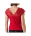 T-Shirt rouge femme morgan dentelle-2