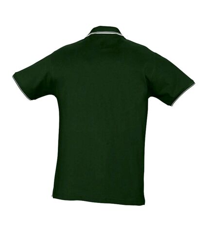SOLS Mens Practice Tipped Pique Short Sleeve Polo Shirt (Green/White)