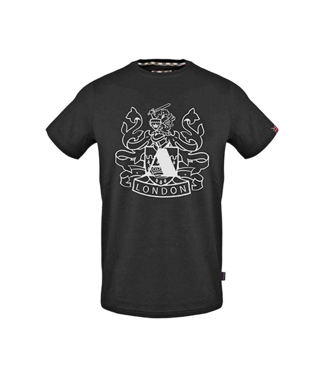 T-shirt Motif/style Graphique Adulte Noir Aquascutum-1