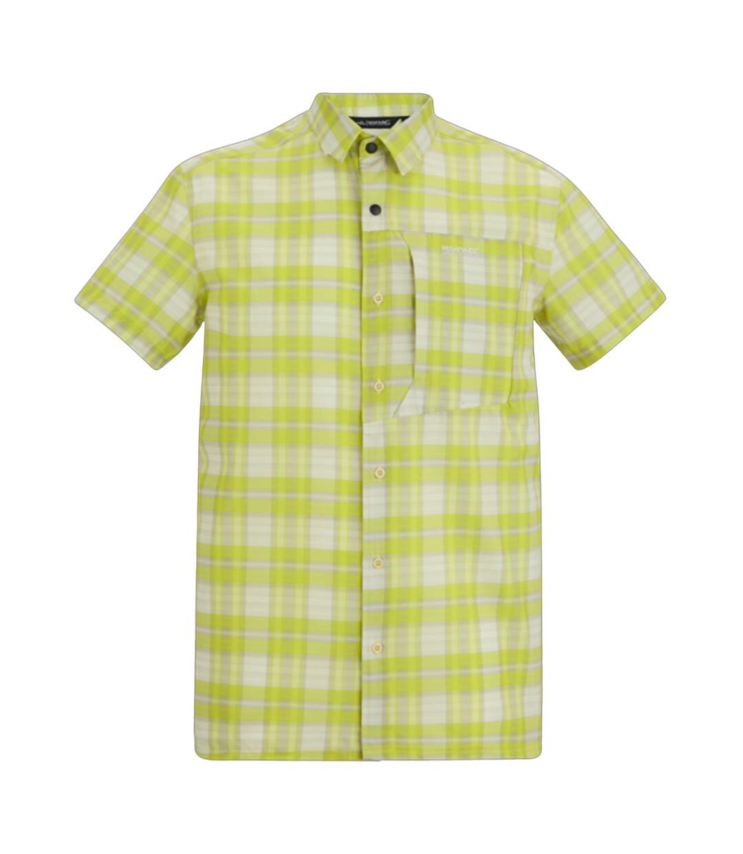 Chemise Manches Courtes De Voyage Motif/style À Carreaux Homme Jaune Foncé Regatta-2
