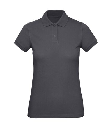 Womens/ladies inspire polo shirt dark grey B&C