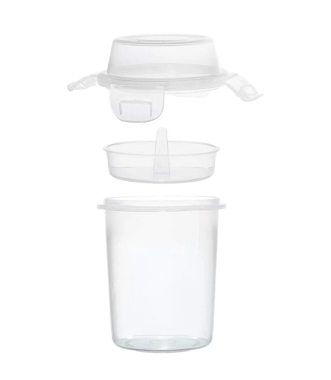 Lunch Box Double Compartiment Gobelet 35cl Transparent-2