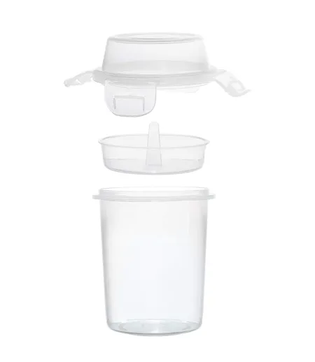 Lunch Box Double Compartiment Gobelet 35cl Transparent