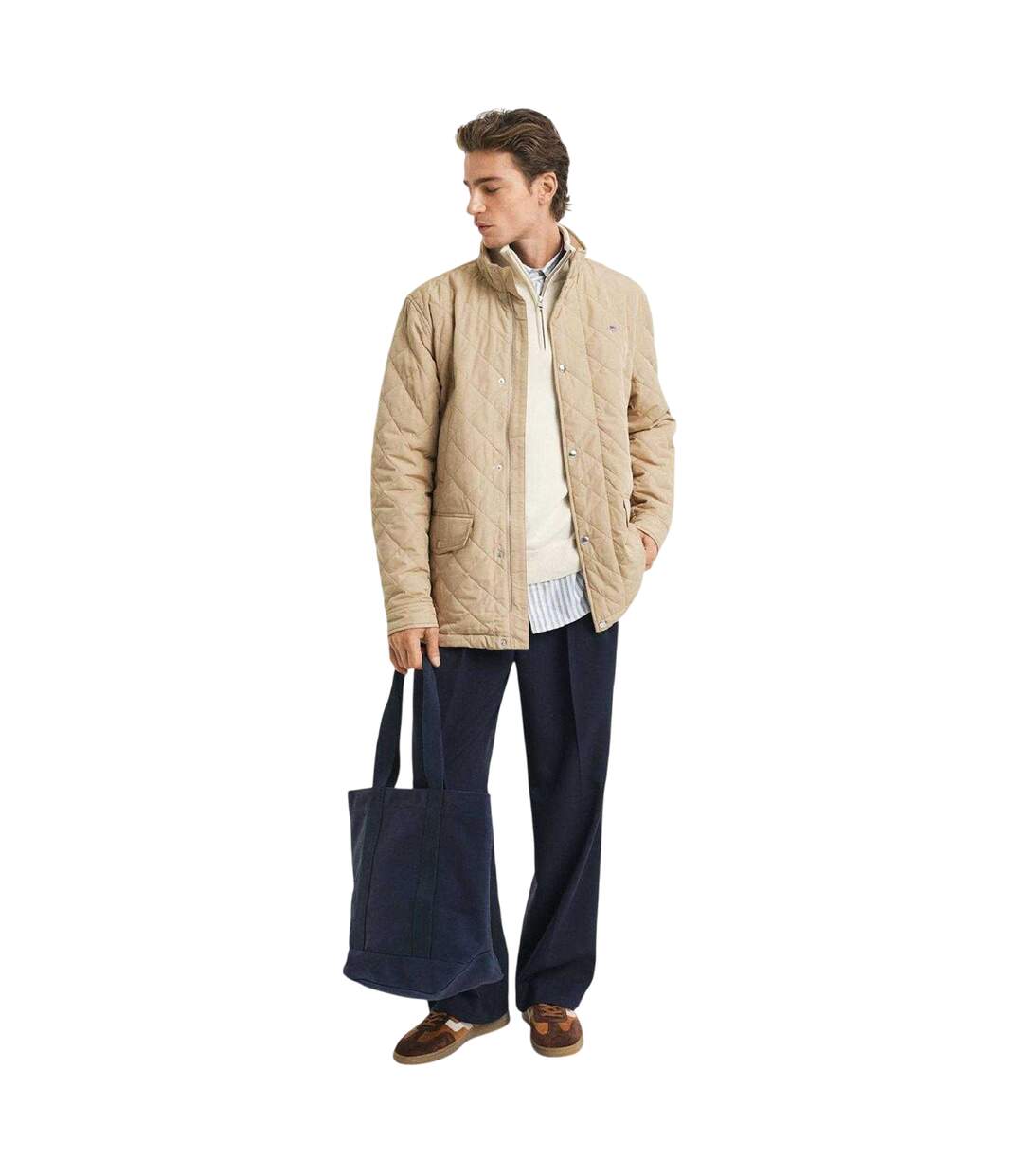 Mens Waterproof Regular Jacket Khaki Tone Gant-1