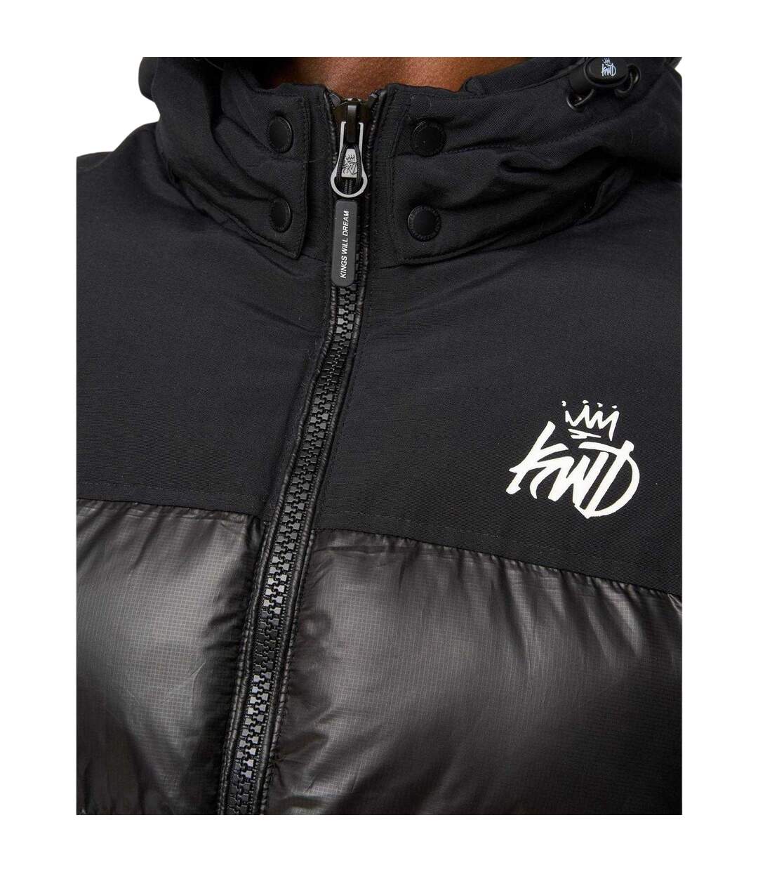 Mens Quilted Polyester Puffer Jacket Black Kings Will Dream-4