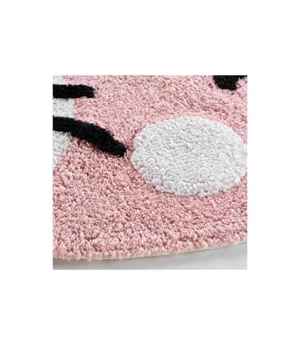 Tapis Rond Enfant Déco Chaton 90cm Rose