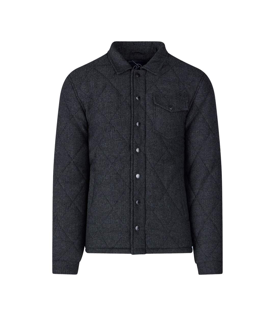 Mens Quilted Herringbone Padded Jacket Charcoal Raging Bull-1