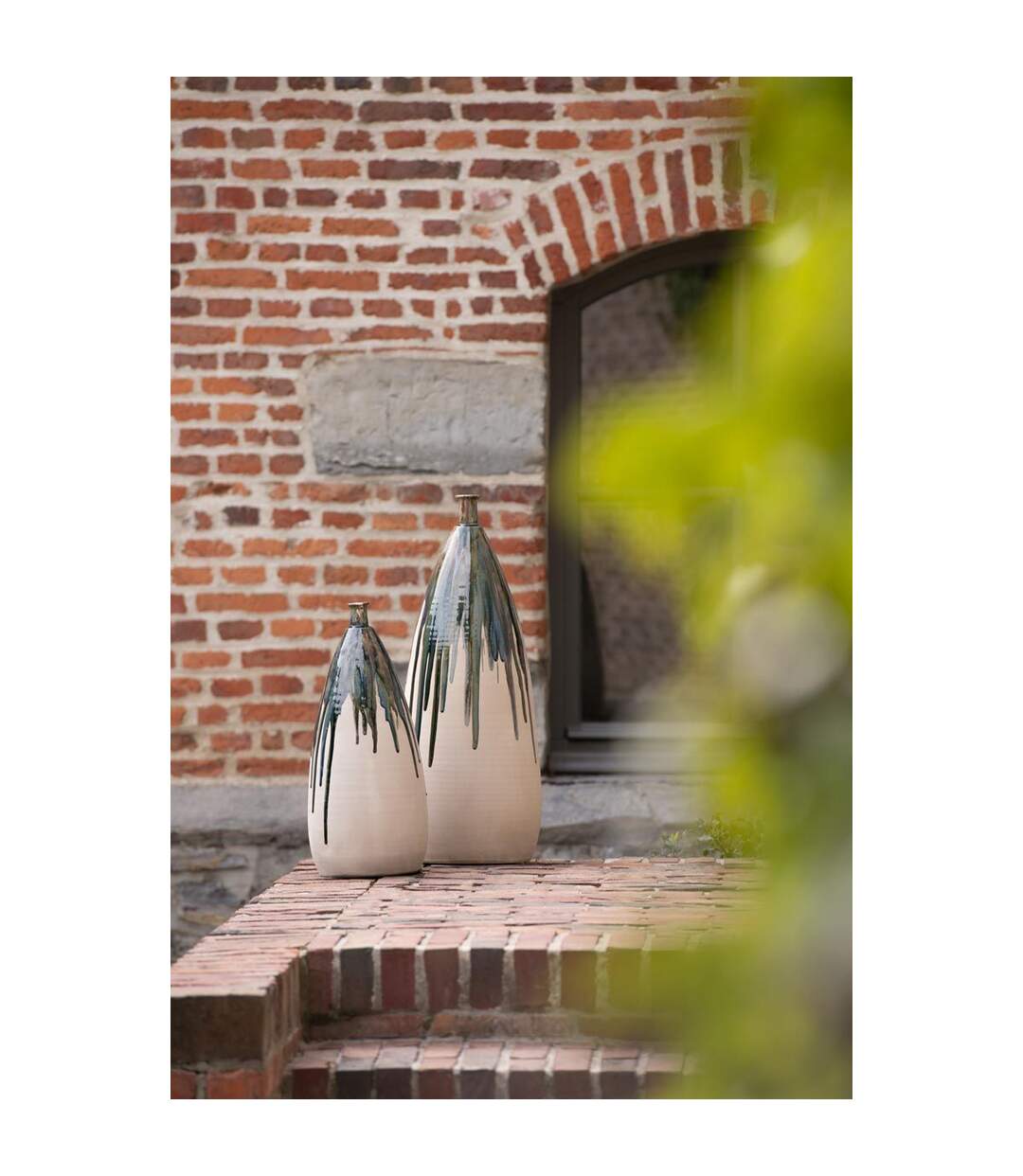 Vase Déco en Céramique Peinture 73cm Vert-3