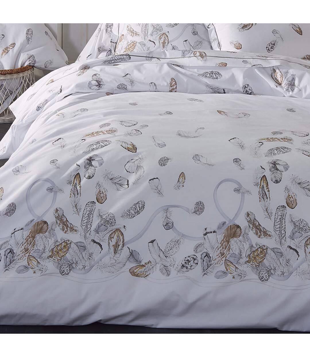 Parure de lit percale PLUMES Taie 50x70 cm-3