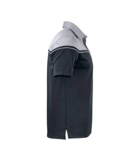 Mens Seabeck Colour Block Polo Shirt Black Light Grey Cutter & Buck