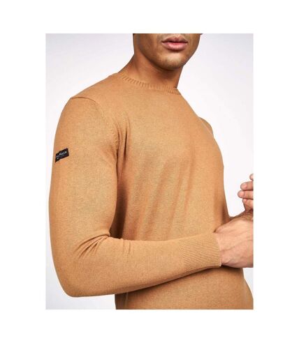 Crosshatch Mens Lempton Knitted Marl Sweater (Brown)