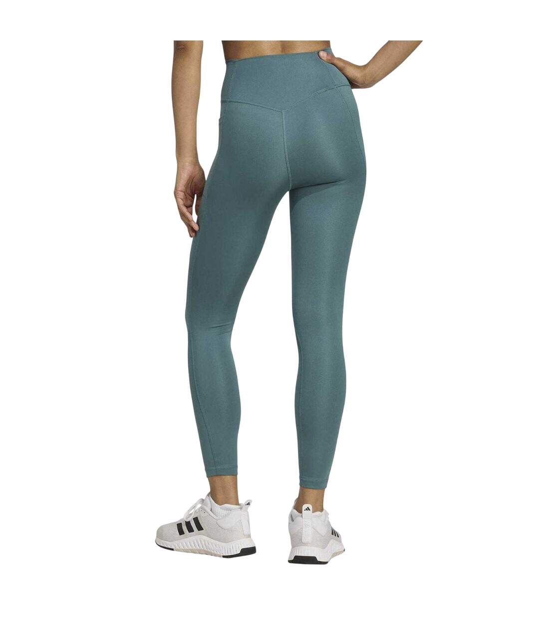 Womens/ladies Optime Power 7/8 Leggings Teal Adidas-2