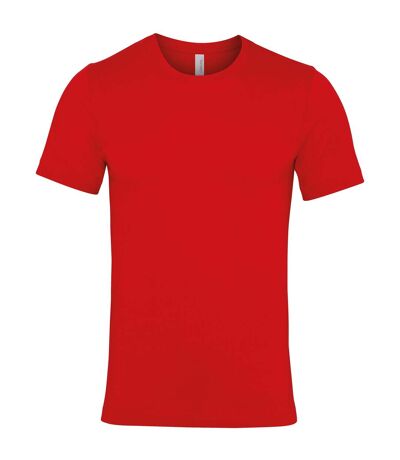 Unisex adult jersey crew neck t-shirt canvas red Bella + Canvas