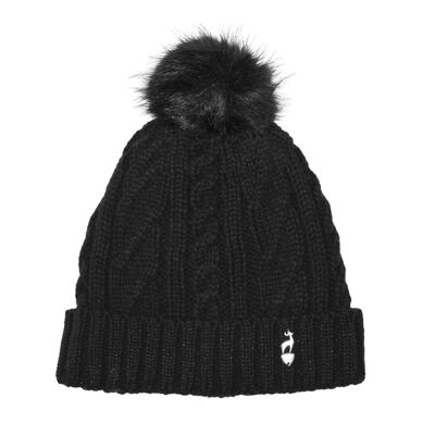 Bonnet femme Pompon Black Aulp