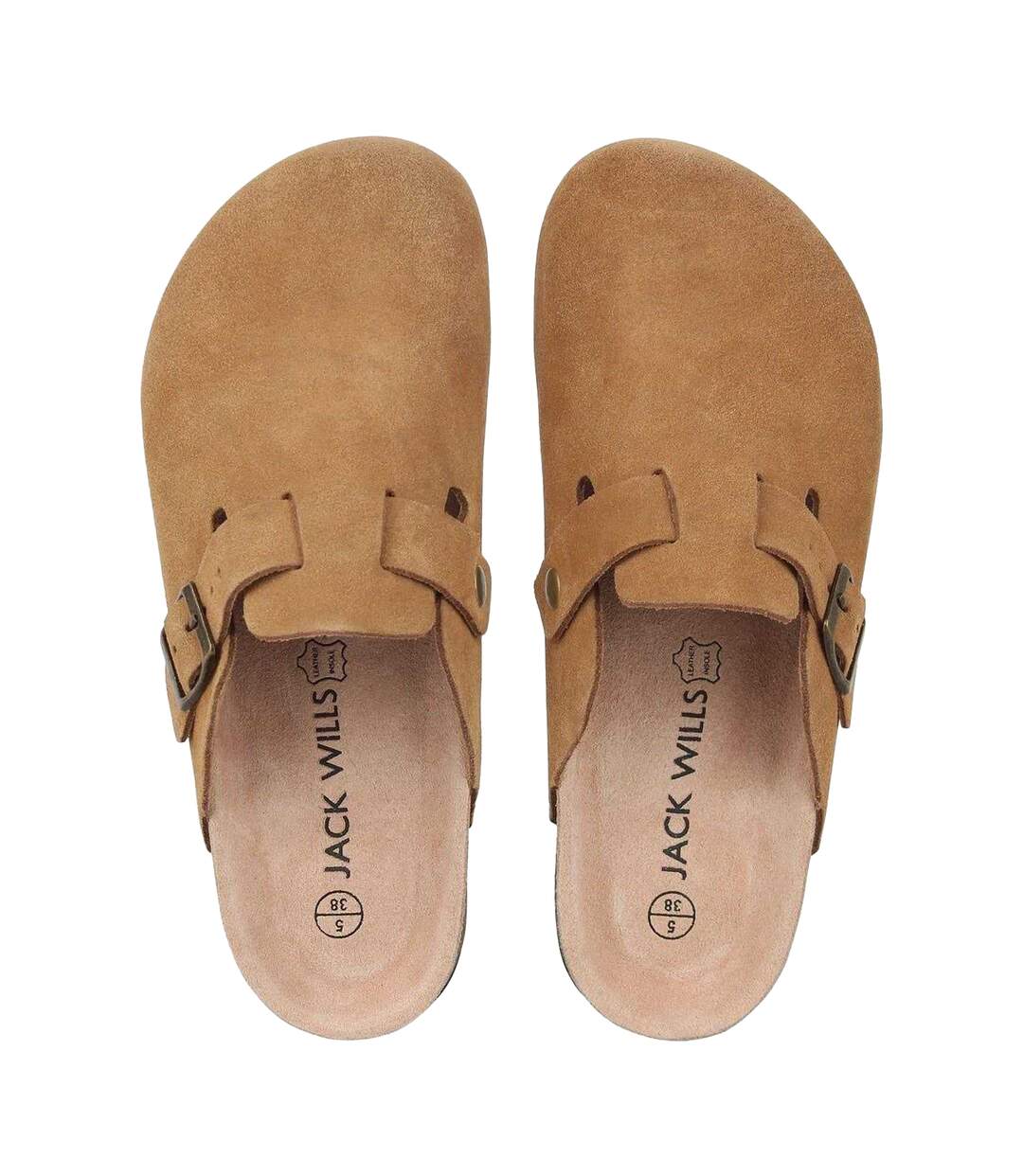 Womens/ladies Leather Mule Sandals Tan Jack Wills-4