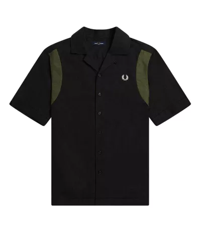 Chemise De Bowling Manches Courtes Homme Noir Fred Perry
