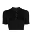 Womens/ladies Logo Half Zip Crop T-shirt Black Off-White-2
