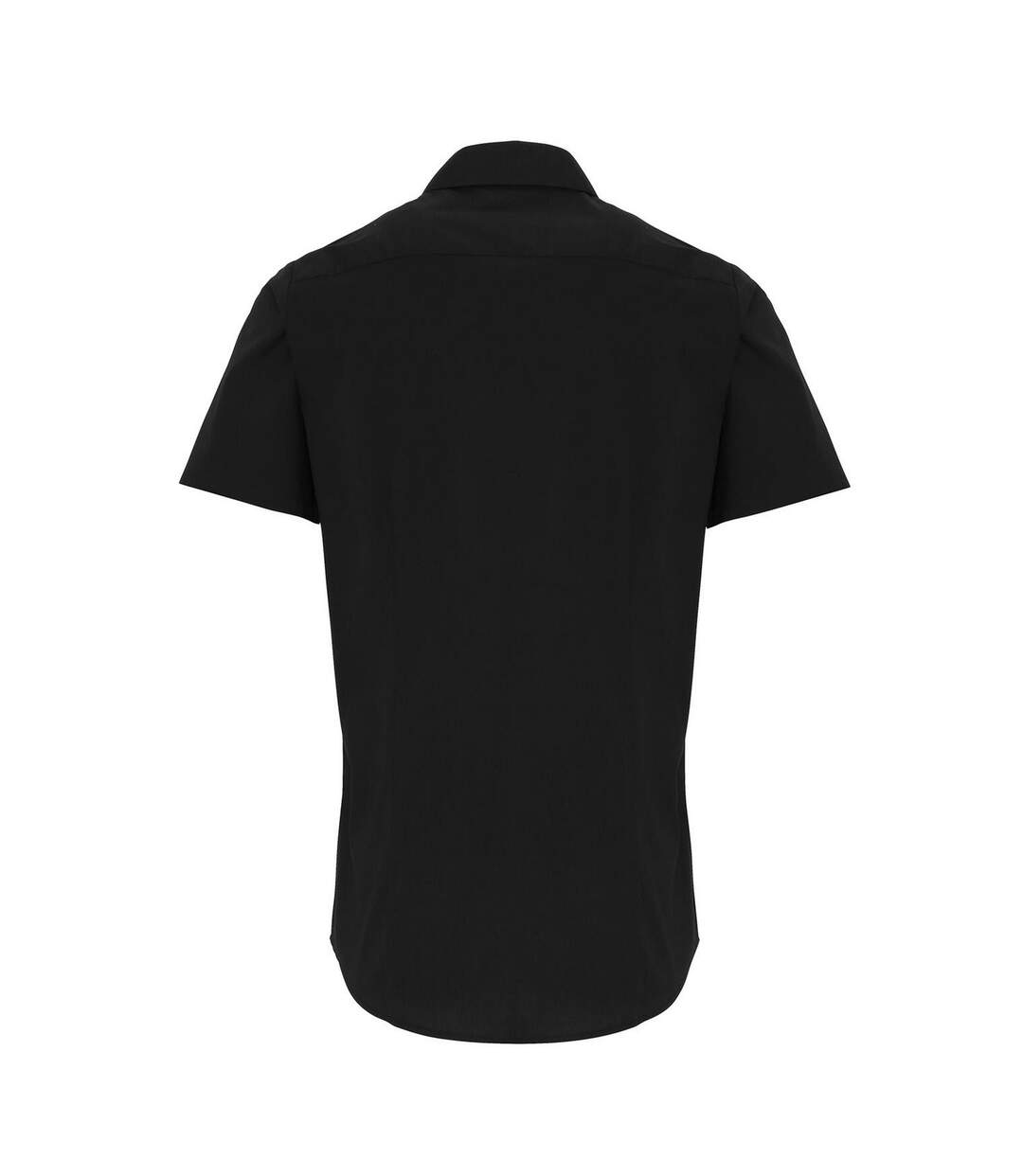 Mens poplin stretch short-sleeved shirt black Premier