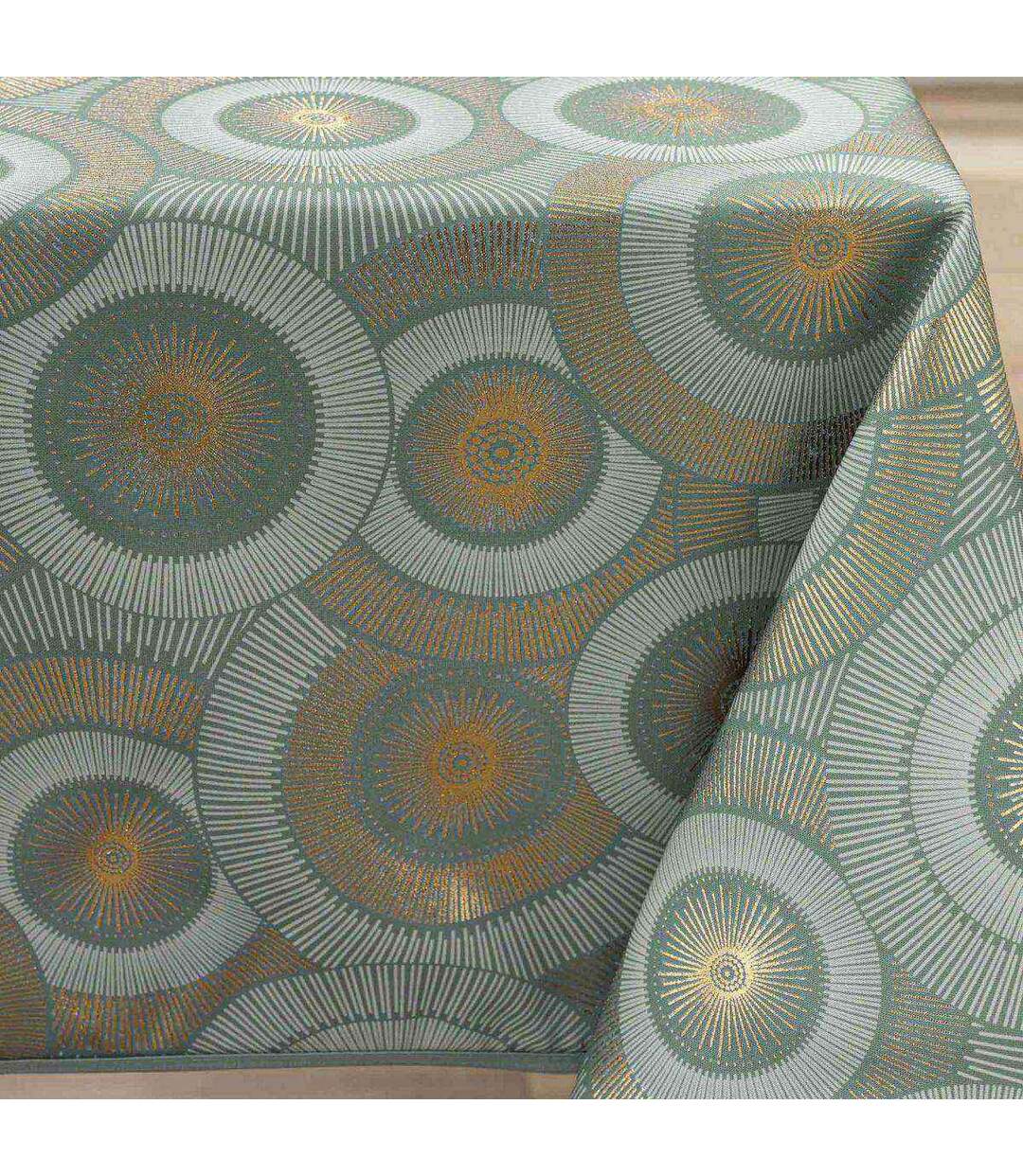 Nappe Imprimé Métallisé Eclipse 145x240cm Vert Sauge-2