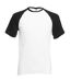 T-shirt de baseball à manches courtes  pour homme blanc/noir Fruit of the Loom-1