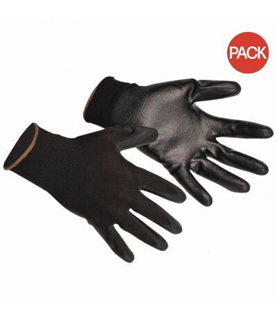 Pack of 2  Pu palm coated gloves a120 / workwear  xl black Portwest