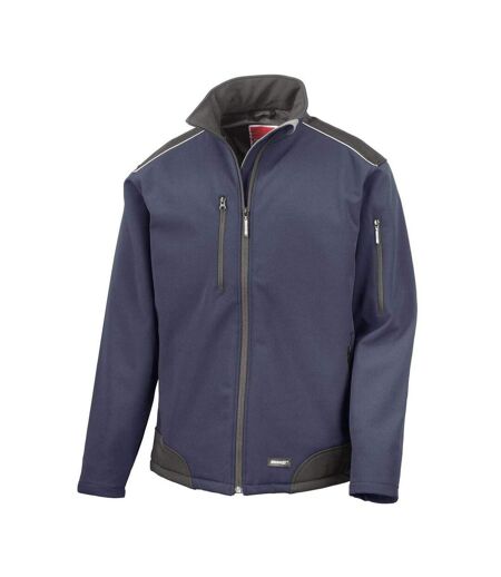 Veste Respirante Ripstop Soft Shell Pour Hommes Bleu Marine Noir Result