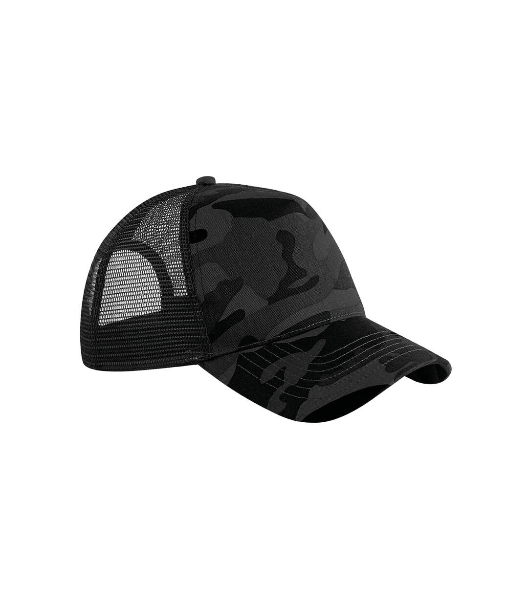 Unisex Adult Camo Snapback Trucker Cap Midnight Beechfield-1