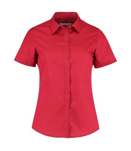 Kustom Kit Womens/Ladies Short Sleeve Poplin Shirt (Red) - UTRW6162