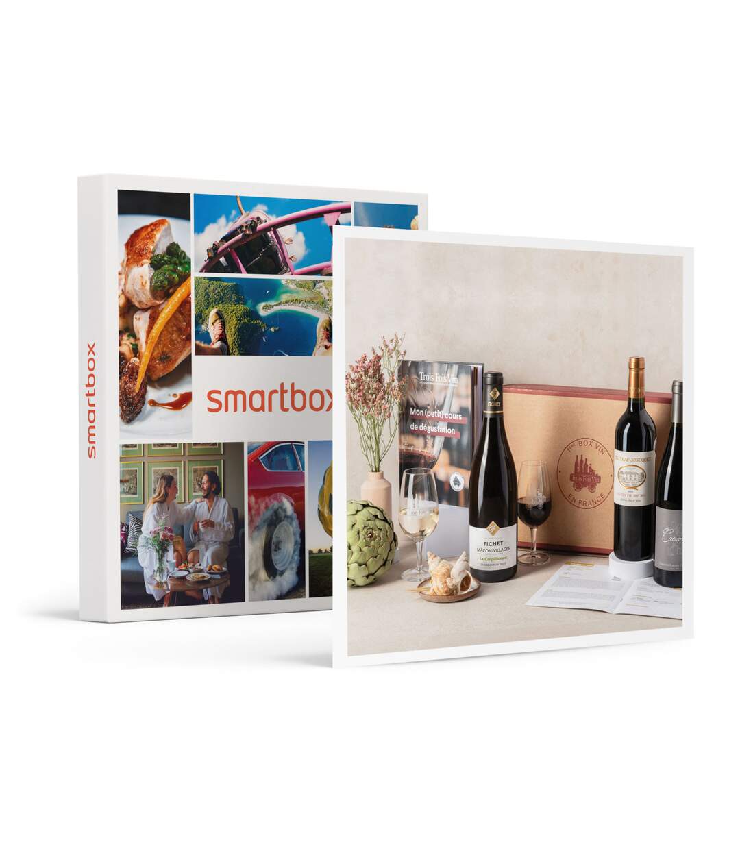 Coffret de 3 bouteilles de vin et livre d'œnologie - SMARTBOX - Coffret Cadeau Gastronomie-1