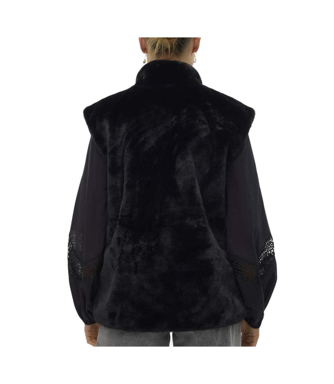 Gilet fausse fourrure noir femme vero moda japoppy-2