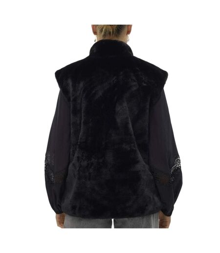 Gilet fausse fourrure noir femme vero moda japoppy