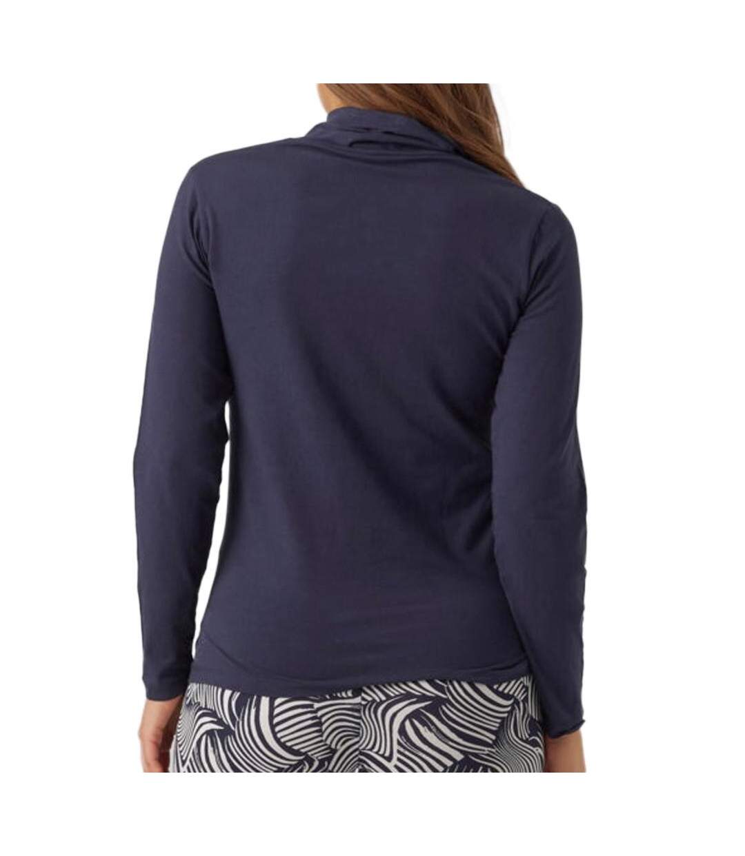 T-shirt manches longues marine femme mamalicious rollneck-2
