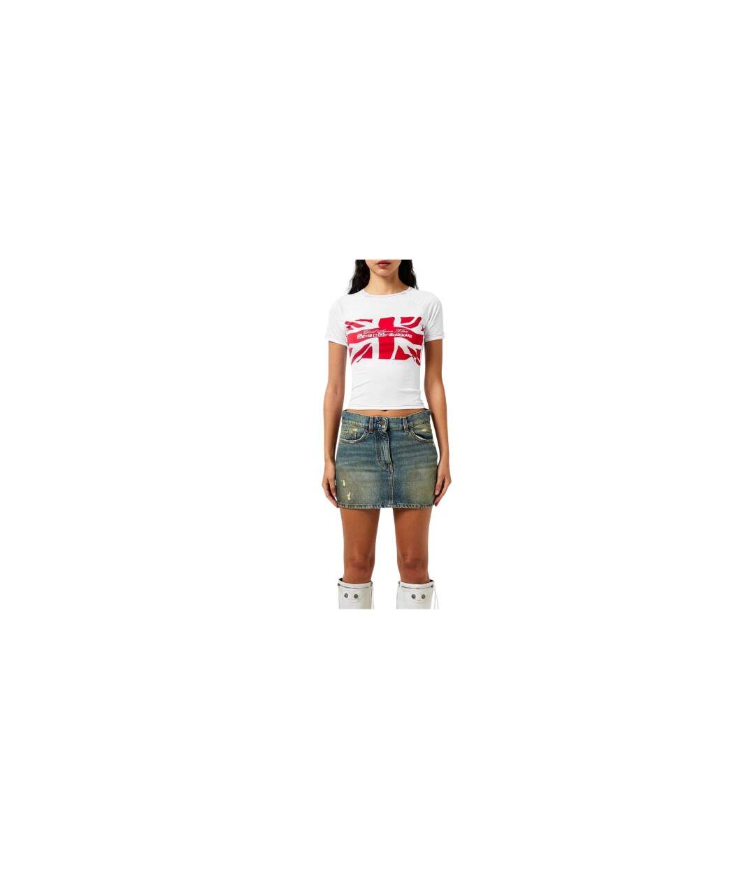 Womens/ladies Union Jack T-shirt White Sinead Gorey-1