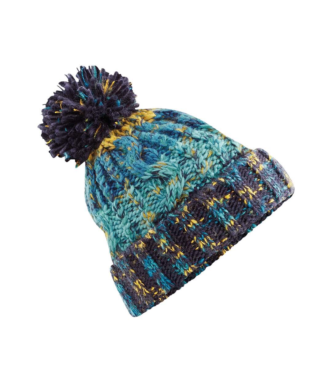 Unisex Adult Corkscrew Beanie Marina Splash Beechfield-2