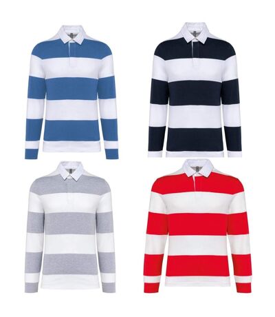 Lot 4 Polos rugby rayés manches longues - Homme - K285 - multicolores
