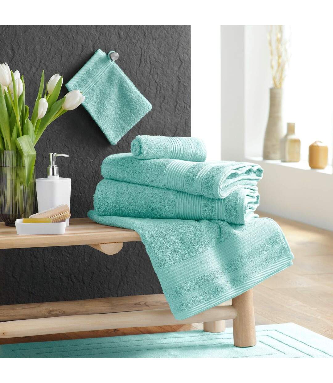 Drap de Douche Tendresse 70x130cm Céladon-3