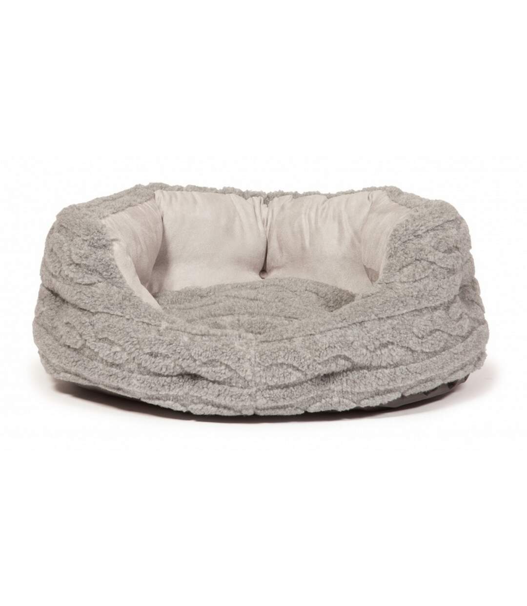 Pet products bobble cable knit deluxe slumber bed 76cm pewter Danish Design