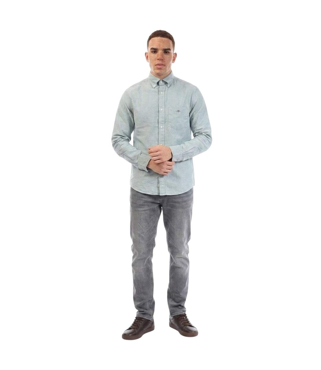 Mens Oxford Cotton Button-down Shirt Green Gant-4