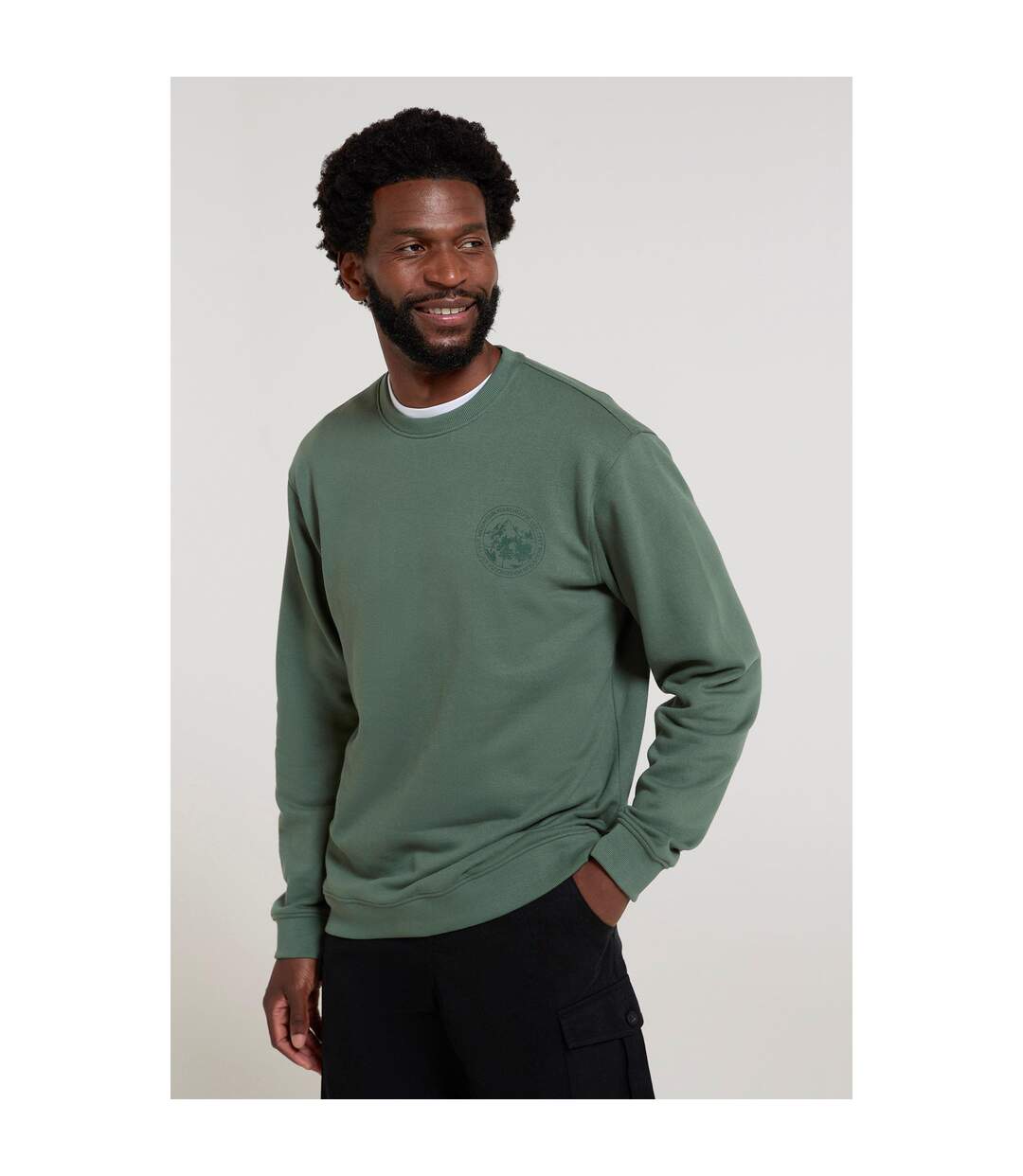 Mens mountain crew neck sweatshirt green Mountain Warehouse-1