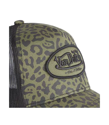 Casquette en coton trucker avec filet Leopard Vondutch